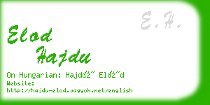 elod hajdu business card